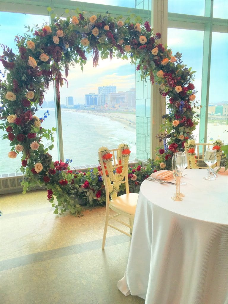 Circle Arch behind Sweetheart table 768x1024 - Atlantic Room