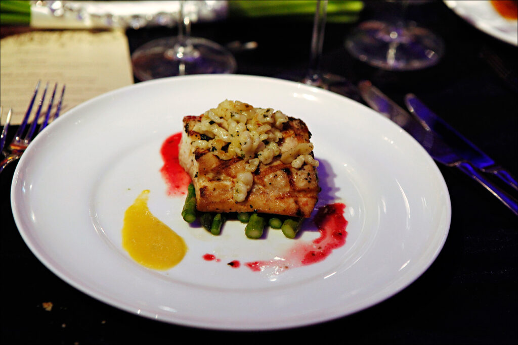 Halibut with Color coordinated sauces 1024x683 - Entrees