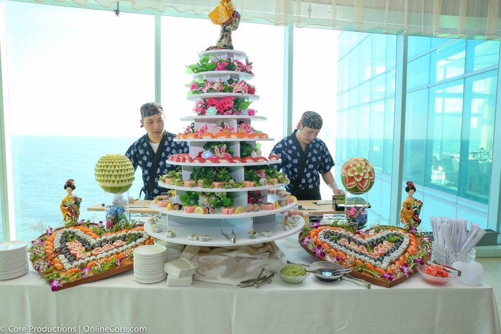 Sushi Wedding Cake display 1024x683 - Stations